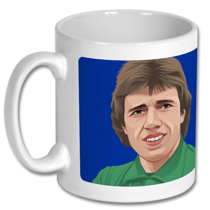 Retrotext white ceramic mug featuring a detailed player portrait from the 1978 Ipswich Town FA Cup winning team.