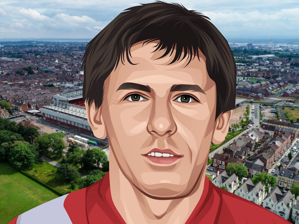 Retrotext Liverpool 1988 Division One Champions Kenny Dalglish graphic mug with glossy white finish