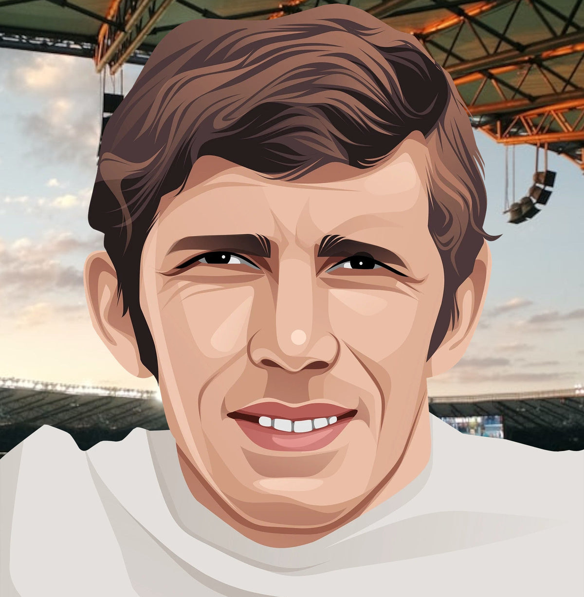 Retrotext Leeds United 1969 Don Revie illustration on a glossy white 11oz ceramic mug for football fans