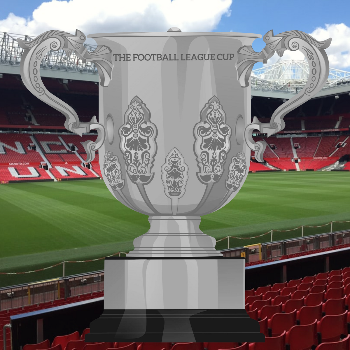 Retrotext Manchester United 1992 League Cup ceramic mug featuring Sir Alex Ferguson and teletext-style team news