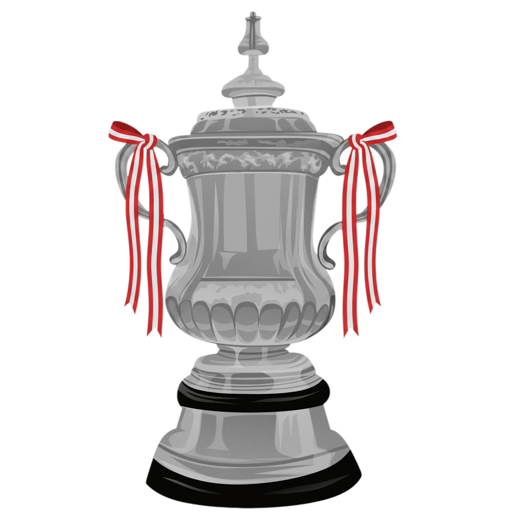 Retrotext Manchester United 2024 FA Cup winners ceramic mug featuring a retro teletext style design