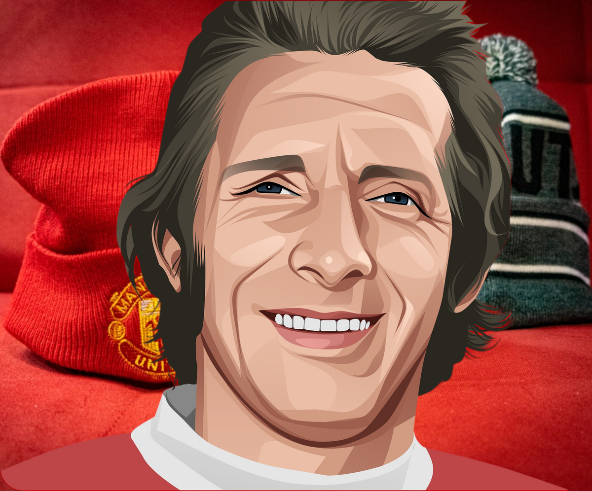 Retrotext Manchester United 1963 FA Cup mug featuring a portrait of Sir Matt Busby with retro team memorabilia