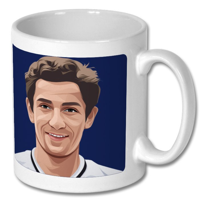 Retrotext Tottenham Hotspur 1981 FA Cup winners mug featuring a graphic illustration of Ossie Ardiles