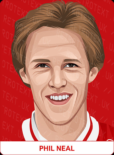 Retrotext personalised Liverpool Legends mug featuring a vibrant illustrated portrait of Phil Neal