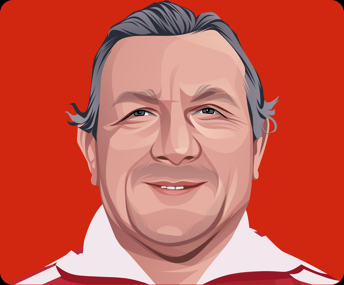 Retrotext Liverpool 1981 European Cup Winners Ray Clemence illustration on a glossy white 11oz ceramic mug