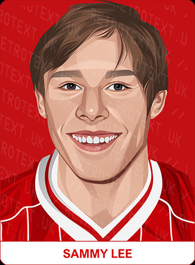 Retrotext personalised Liverpool Legends mug featuring a Sammy Lee illustration on a glossy white 11oz ceramic base