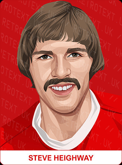 Retrotext personalised Liverpool Legends mug featuring a digital illustration of Steve Heighway on a red background