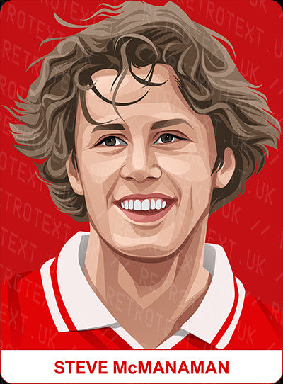 Retrotext personalised Liverpool Legends mug featuring a vibrant illustration of Steve McManaman on a red background