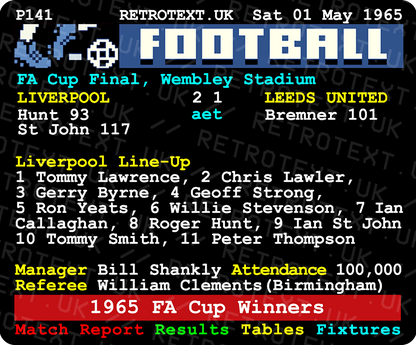 Liverpool 1965 FA Cup Winners Bill Shankly Teletext Mug