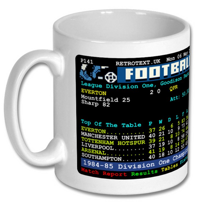 Everton 1985 Division One Champions Teletext Mug with Player Choice