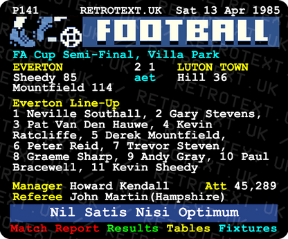 Everton 1985 FA Cup Semi-Final v Luton Town Teletext Mug with Player Choice