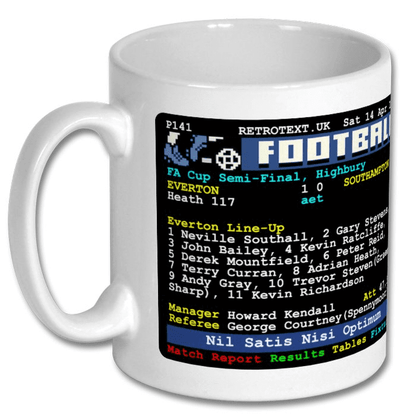 Everton 1984 FA Cup Semi-Final v Southampton Teletext Mug with Player Choice