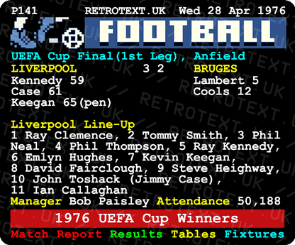 Liverpool 1976 UEFA Cup Winners Teletext Mug