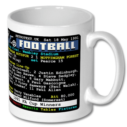 Tottenham Hotspur 1991 FA Cup Winners Teletext Mug