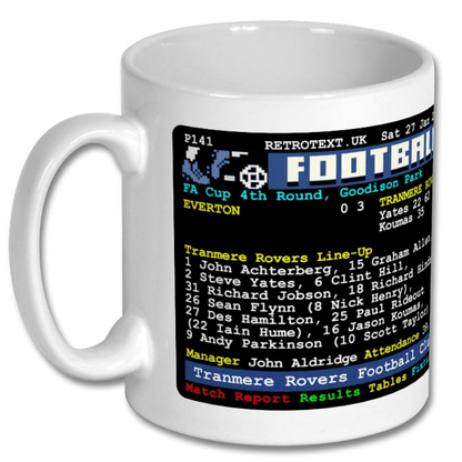Tranmere Rovers 2001 FA Cup Giantkillers Teletext Mug